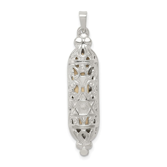 Sterling Silver Fancy Mezuzah Pendant QC5931