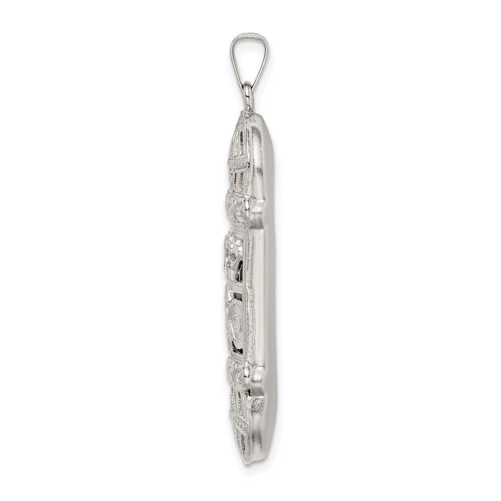 Sterling Silver Fancy Mezuzah Pendant QC5932