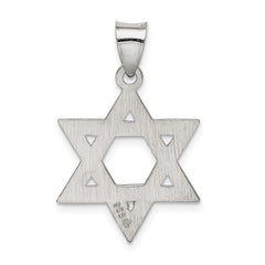 Sterling Silver Satin Star of David Charm QC5943