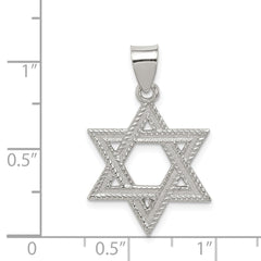 Sterling Silver Satin Star of David Charm QC5943