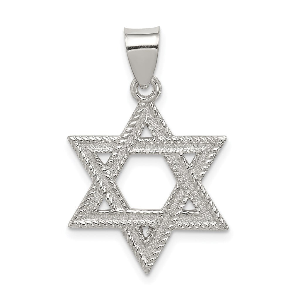 Sterling Silver Satin Star of David Charm QC5943
