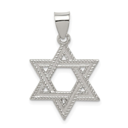 Sterling Silver Satin Star of David Charm QC5943