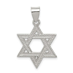 Sterling Silver Satin Star of David Charm QC5943