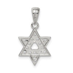 Sterling Silver Rhodium-plated CZ Star of David Pendant QC5944