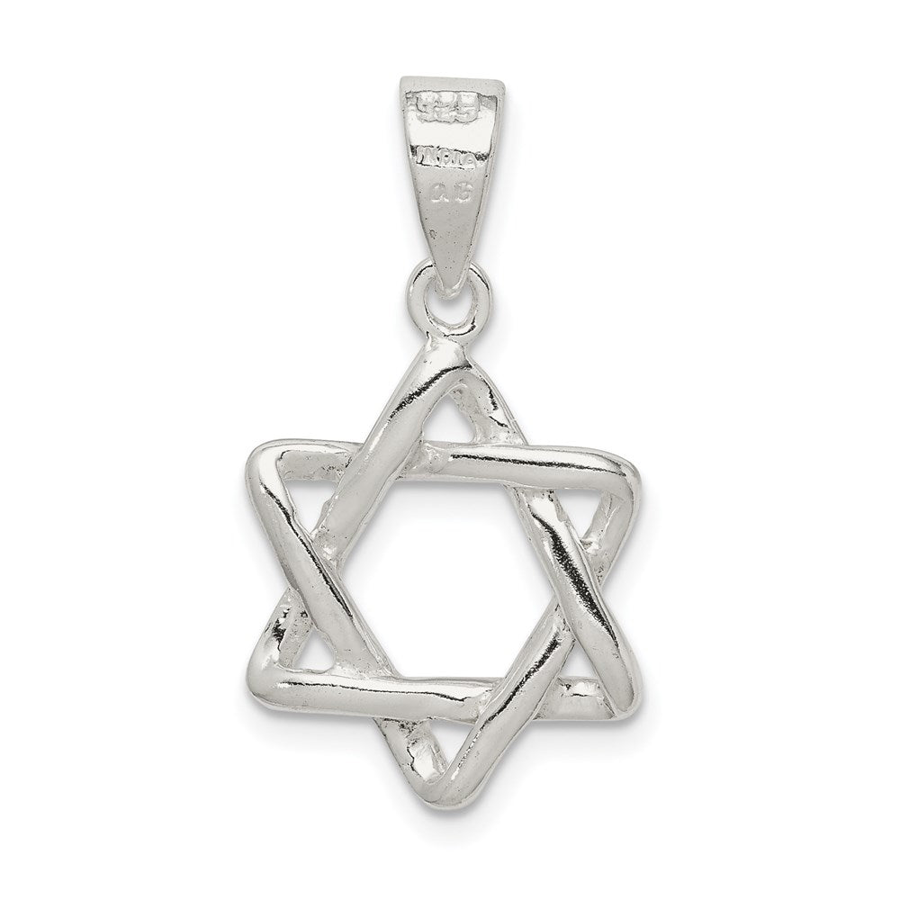 Sterling Silver 3-D Star of David Pendant QC5946