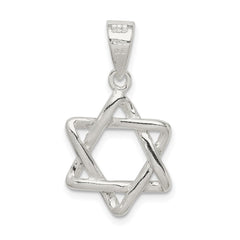 Sterling Silver 3-D Star of David Pendant QC5946