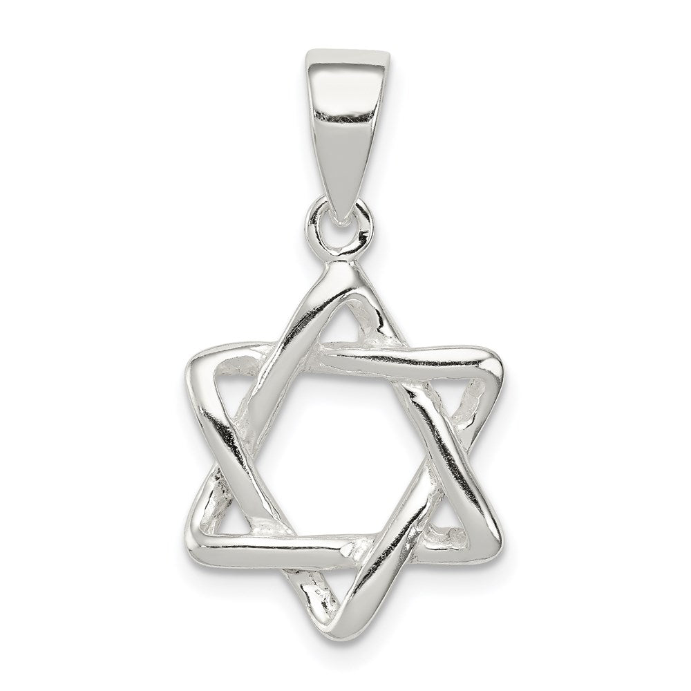 Sterling Silver 3-D Star of David Pendant QC5946
