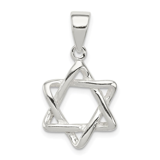 Sterling Silver 3-D Star of David Pendant QC5946