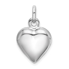 Sterling Silver Rhodium-plated Puffed Heart Charm QC5976