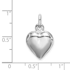 Sterling Silver Rhodium-plated Puffed Heart Charm QC5976