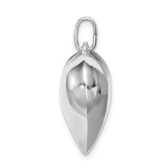 Sterling Silver Rhodium-plated Puffed Heart Pendant QC5982