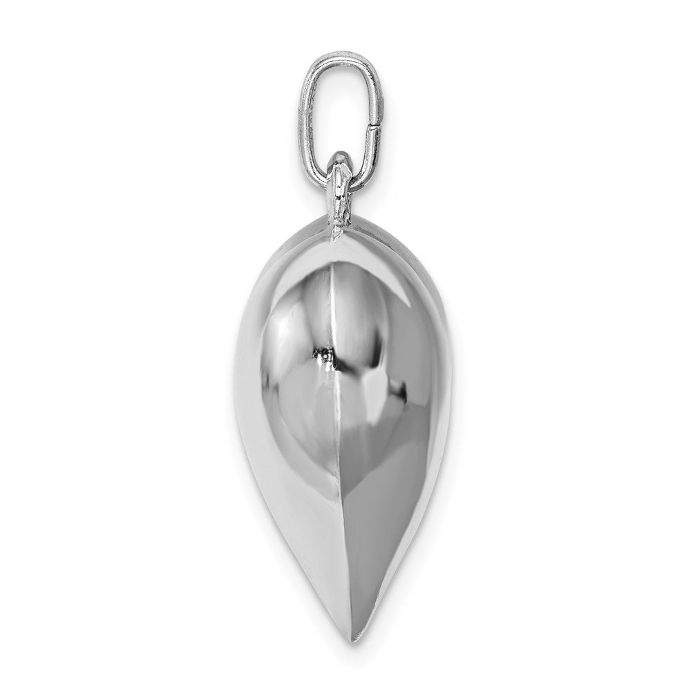 Sterling Silver Rhodium-plated Puffed Heart Pendant QC5983