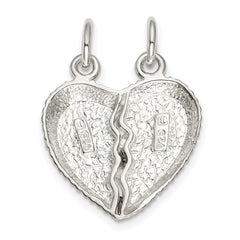 Sterling Silver Best Friend 2-piece Break apart Heart Charm QC599