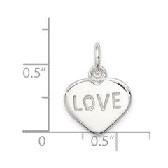 Sterling Silver Love Heart Charm QC6000