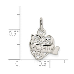Sterling Silver Heart Daughter Charm QC6014