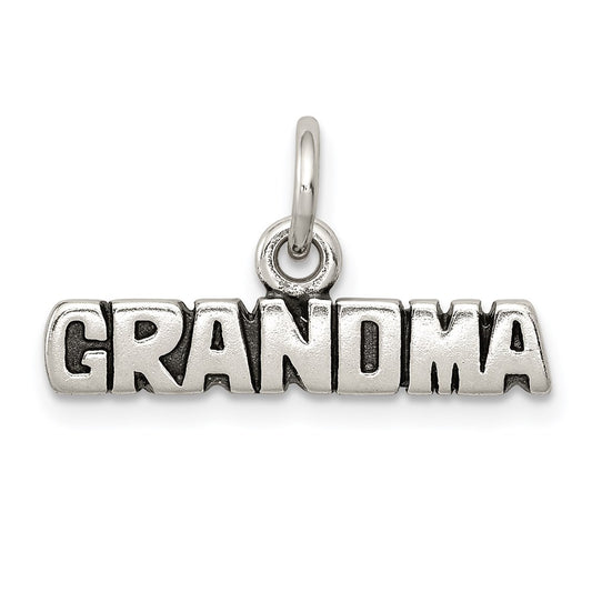 Sterling Silver Antiqued Grandma Charm QC6017