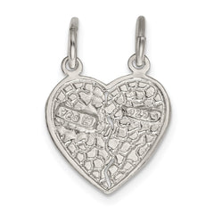 Sterling Silver Best Friends 2-piece break apart Heart Charm QC602