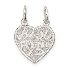 Sterling Silver Best Friends 2-piece break apart Heart Charm QC602