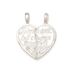 Sterling Silver Best Friend 2-piece break apart Heart Charm QC607