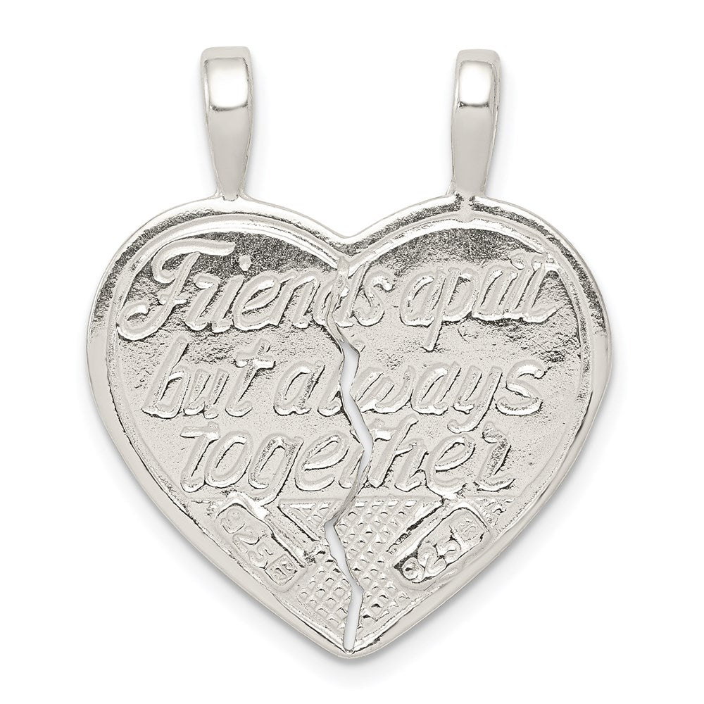 Sterling Silver Best Friend 2-piece break apart Heart Charm QC607