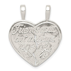 Sterling Silver Best Friend 2-piece break apart Heart Charm QC607