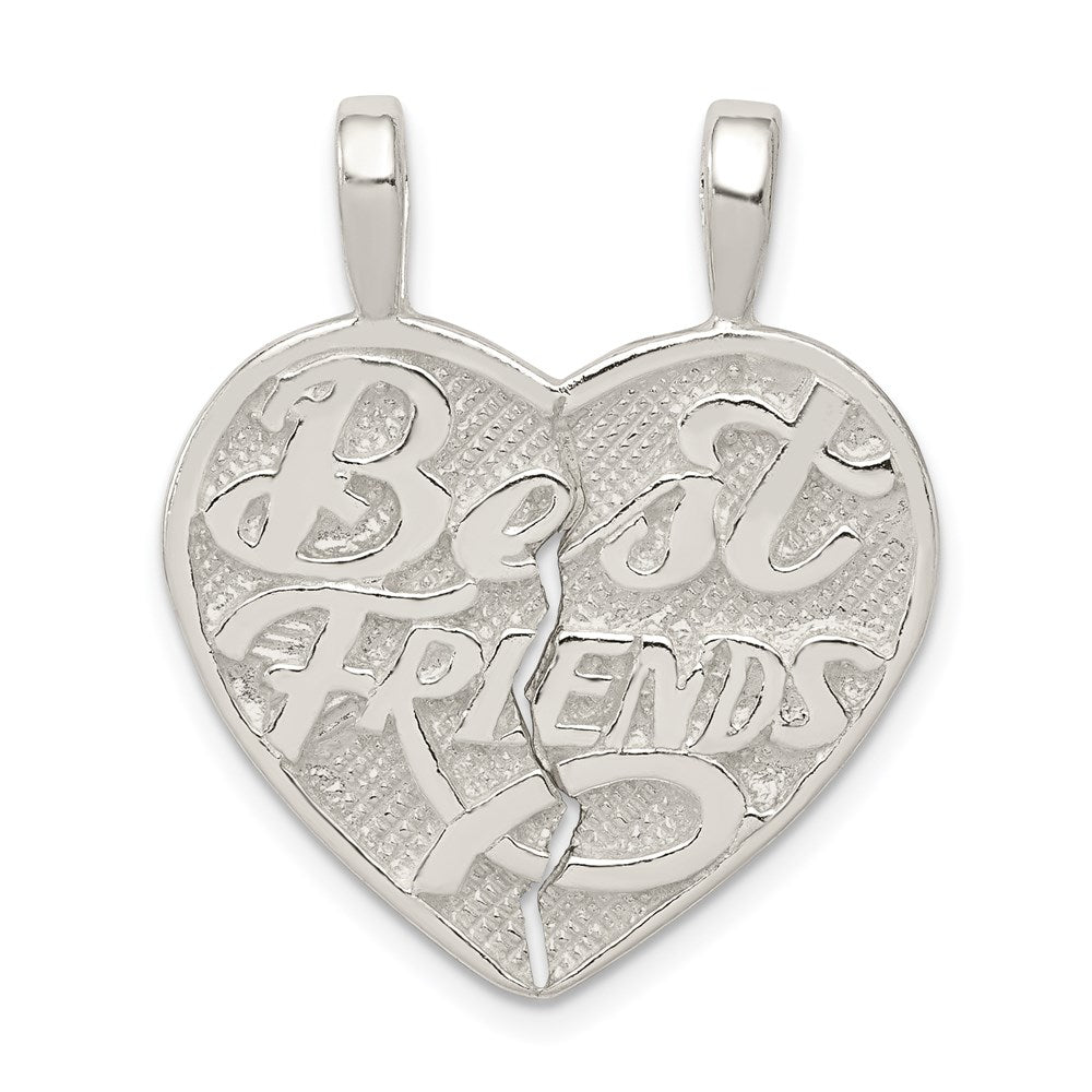 Sterling Silver Best Friend 2-piece break apart Heart Charm QC607