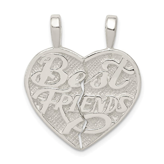 Sterling Silver Best Friend 2-piece break apart Heart Charm QC607