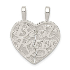 Sterling Silver Best Friend 2-piece break apart Heart Charm QC607