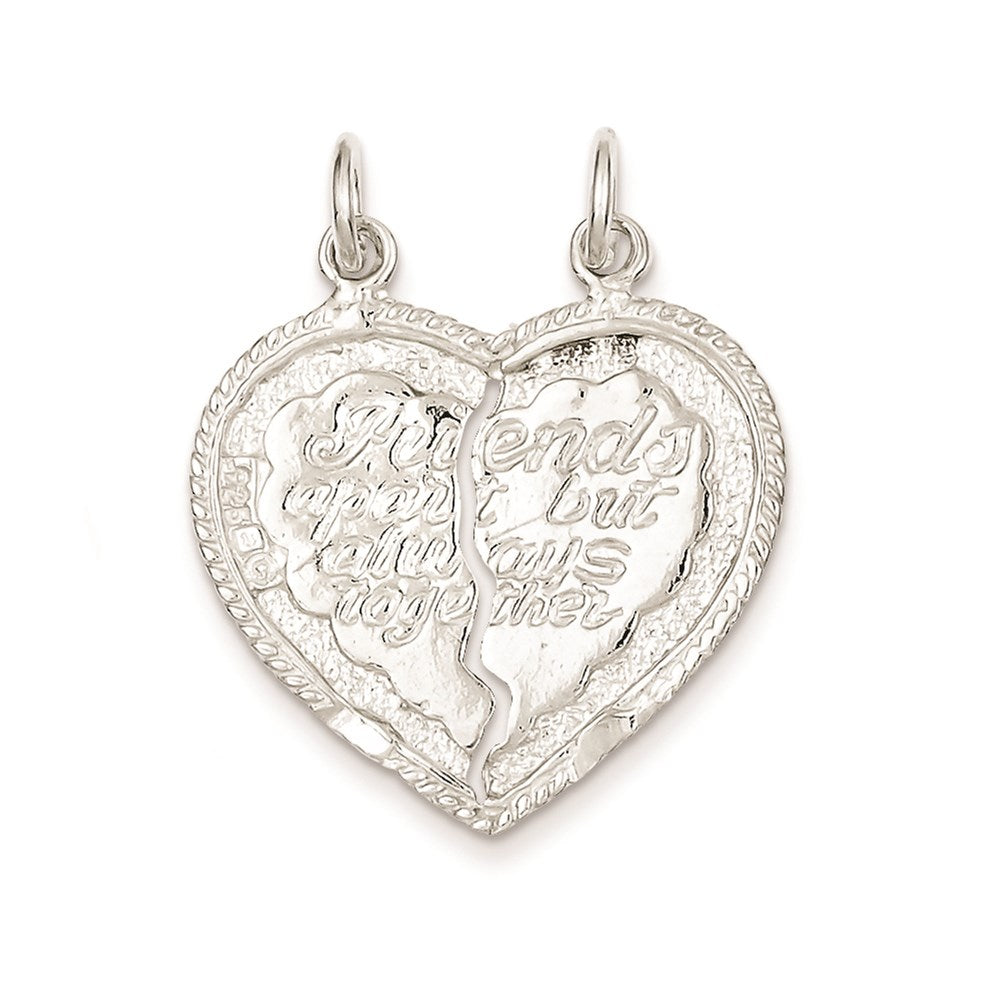 Sterling Silver Best Friend 2-piece break apart Heart Charm QC608