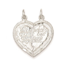 Sterling Silver Best Friend 2-piece break apart Heart Charm QC608