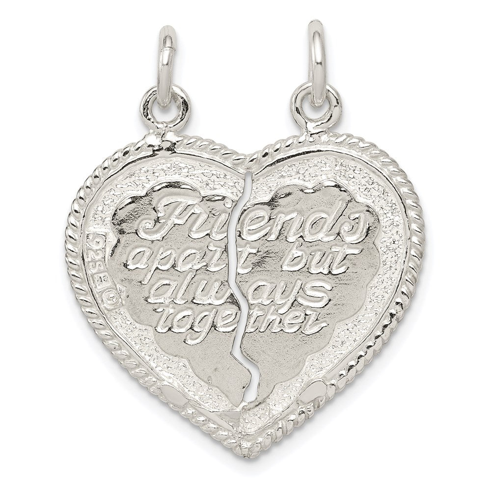 Sterling Silver Best Friend 2-piece break apart Heart Charm QC608