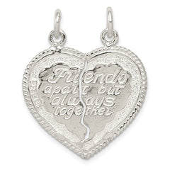 Sterling Silver Best Friend 2-piece break apart Heart Charm QC608
