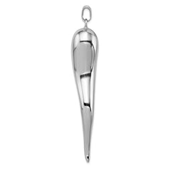 Sterling Silver Rhodium-plated Italian Horn Pendant QC6091