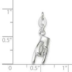 Sterling Silver Rock On Charm QC6098