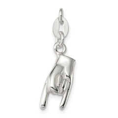 Sterling Silver Rock On Charm QC6098