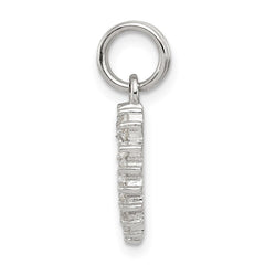 Sterling Silver Rhodium-plated CZ Heart Charm QC6192