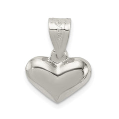 Sterling Silver Rhodium-plated Puffed Heart Charm QC625