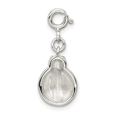 Sterling Silver Rhodium-plated Red and Black Enameled Lady bug Charm QC6268