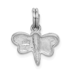 Sterling Silver Rhodium-platedGlitter Enamel Dragonfly Charm QC6270