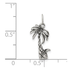 Sterling Silver Antiqued Palm Tree Charm QC6281