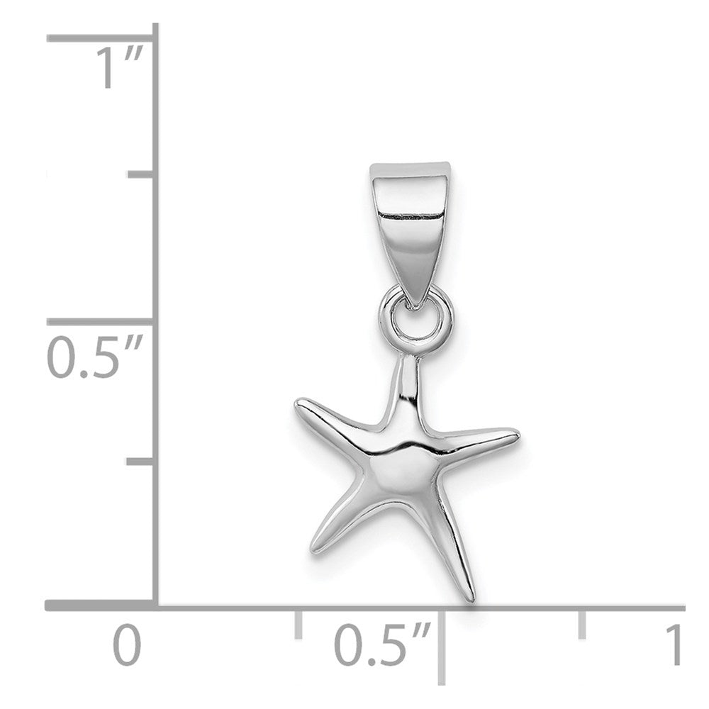 Sterling Silver Rhodium-platedStarfish Pendant QC6324