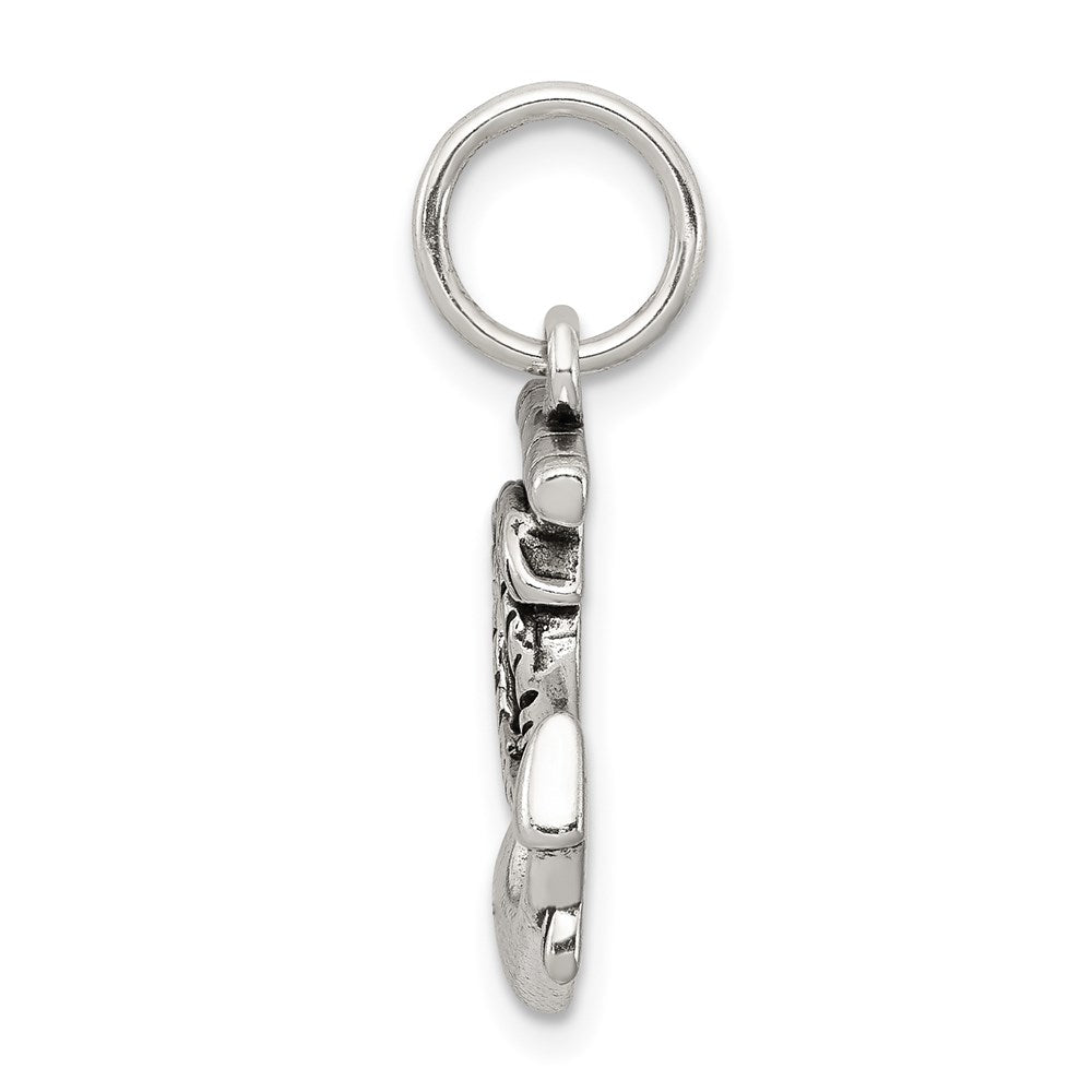 Sterling Silver Antiqued Anchor Charm QC6334