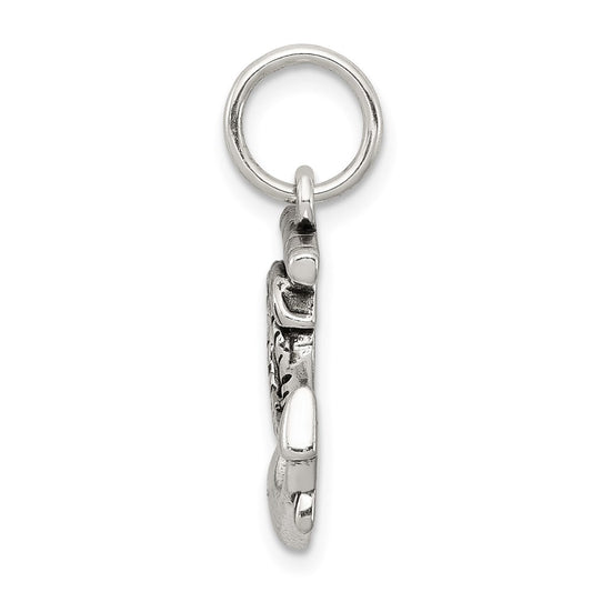 Sterling Silver Antiqued Anchor Charm QC6334