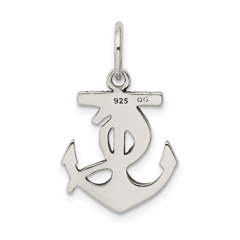 Sterling Silver Antiqued Anchor Charm QC6334