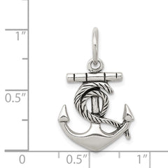 Sterling Silver Antiqued Anchor Charm QC6334