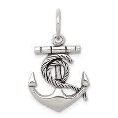 Sterling Silver Antiqued Anchor Charm QC6334