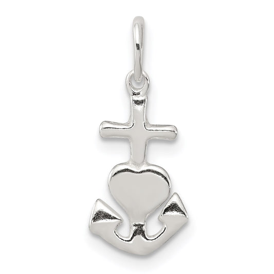 Sterling Silver Hope, Faith, and Charity Charm QC6336