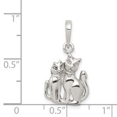 Sterling Silver Cats Pendant QC6344
