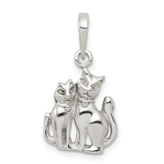 Sterling Silver Cats Pendant QC6344