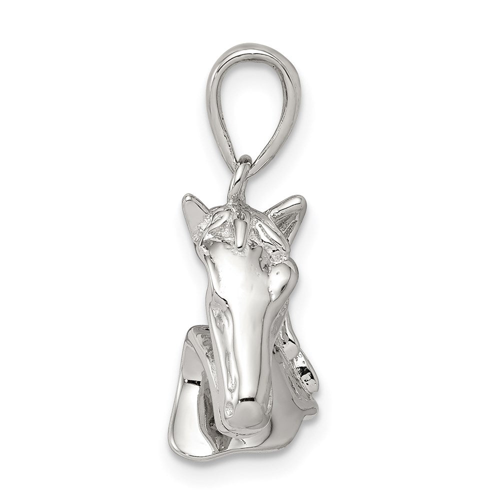 Sterling Silver Rhodium-plated Horse Pendant QC6366